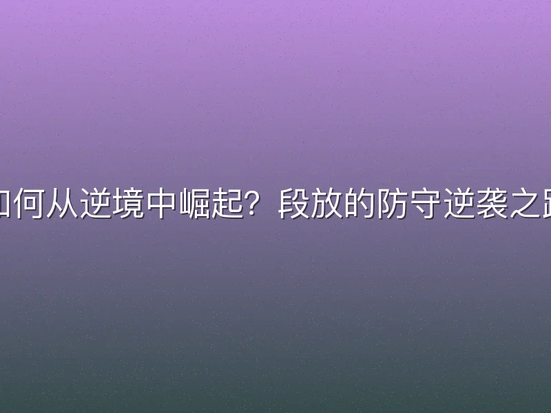 如何从逆境中崛起？段放的防守逆袭之路